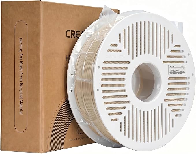 Creality PLA Filament with Reusable Spool 1KG, 1.75mm PLA 3D Printing Filament 2.2lbs High Dimensional Accuracy, Easy Installation Detachable Spool, Fits for Most 3D Printers, Apricot