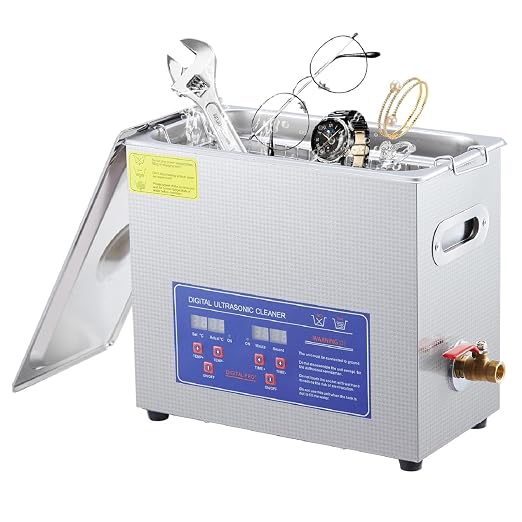 6.5L/1.72Gal Industrial Ultrasonic Cleaner 180W 40kHz - Commercial Heated Cleaning Machine with Digital Timer, for Watches, Eyeglasses, Jewelry, Dental Tools & Electronics