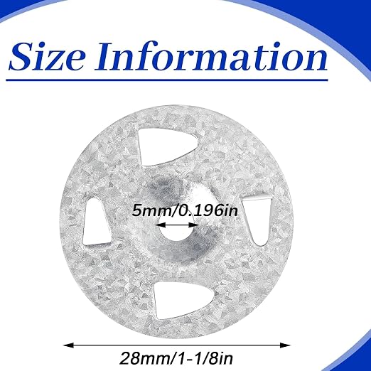 Fabbay 1000 Pcs Foam Board Fasteners 1-1/8 Inch Galvanized Steel Washers, Heavy Duty High Strength Rust Proof Industrial Metal Washers for Outdoor Construction & Fixing Fastening Installation