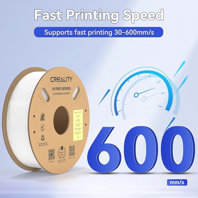Official Creality Hyper PETG Filament 1.75mm, High Speed 600mm/s 3D Printer Filament PETG, 1kg(2.2lbs)/Spool, Dimensional Accuracy ± 0.05 mm