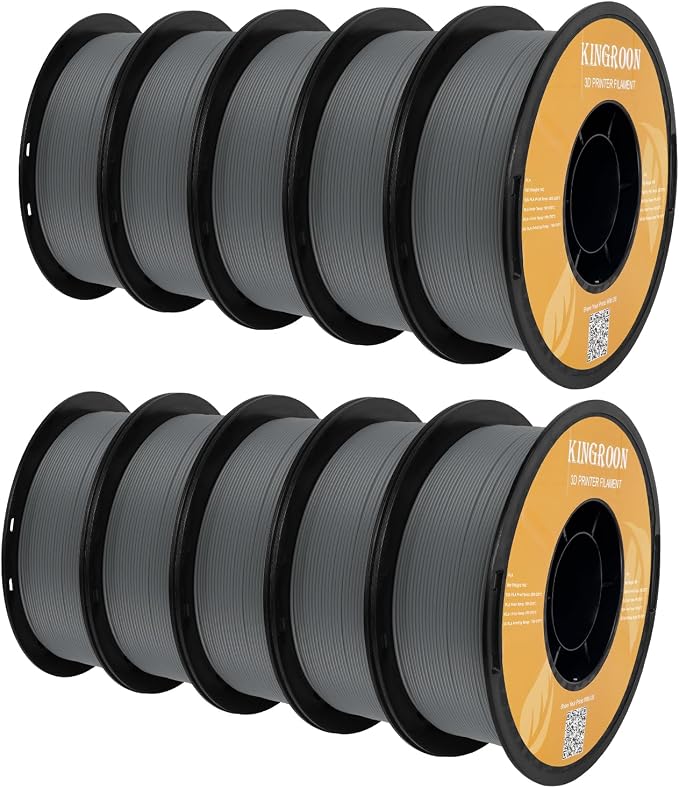 Kingroon High Speed PLA Bundle 3D Printer Filament 1.75mm, 3D Printer Rapid Filament for 30-600mm/s Hyper Printing Filament, Dimensional Accuracy +/- 0.03 mm, 10 kg Plastic Spool (22lbs（Gray）