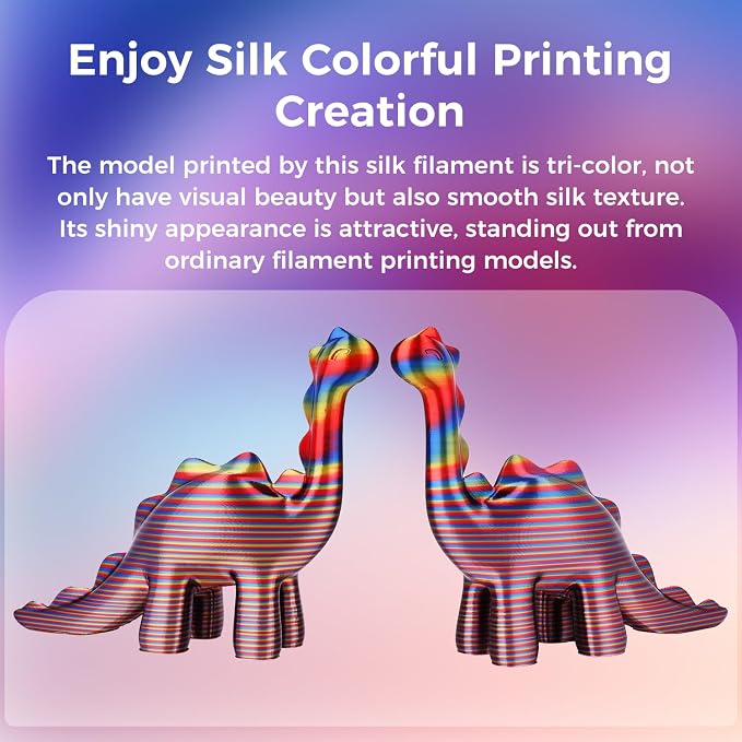 Sovol Silk PLA Filament Rotated Tri Color Co-Extrusion 1.75mm, Fast Change 3D Printer Filament 1kg/ 2.2lbs, Red Gold Blue 3 in 1 Coextrusion PLA Material +/-0.03mm