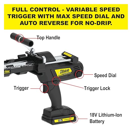 Albion Engineering E18T600 600 Series Cordless Multi-Component Cartridge Epoxy Adhesive Gun, 18V, 1:1 Ratio (300 x 300 ml) & 2:1 Ratio (300 x 150 ml)