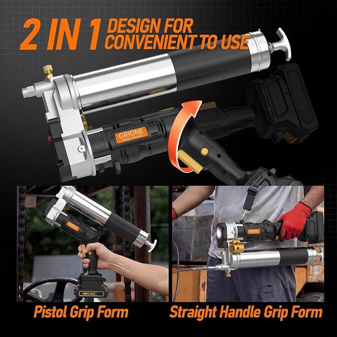 Electric Grease Gun Compatible with DeWalt 20V Battery (No Battery) 14oz Capacity Cordless Powered Grease Gun with 39." Flex Hose for Automotive, Truck, Farm Equipment Maintenance
