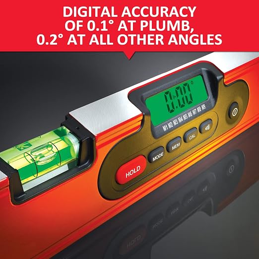 Kapro - 985D Digiman Magnetic Digital Level - 24-Inch - For Leveling and Measuring - Features Plumb Site, Ergonomic Handle, and Carrying Case