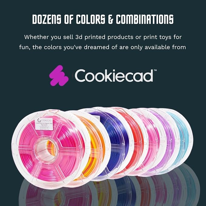 Cookiecad PLA Filament 1.75mm 1kg Rainbow Multicolor 3D Printer Filament - Blue Ombre PLA