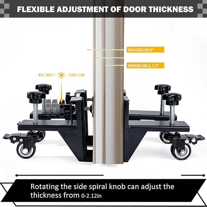 2 PCS Heavy Door Installation Dolly,Door Installation Tool，0-2.12in Door Installation Kit Hold up to 500 lbs，Door Lifter Tool with Rotating for Pre-Hung、Slab and Front Doors