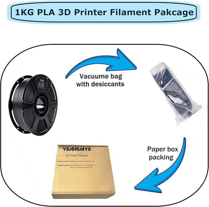Silk PLA Filament 1KG, 3D Printer Silk Filament 1.75mm, Dimensional Accuracy +/- 0.02mm, Neatly Wound, No Clogging, Individually Vacuum Packed, Shiny Black 3D Printing Filament