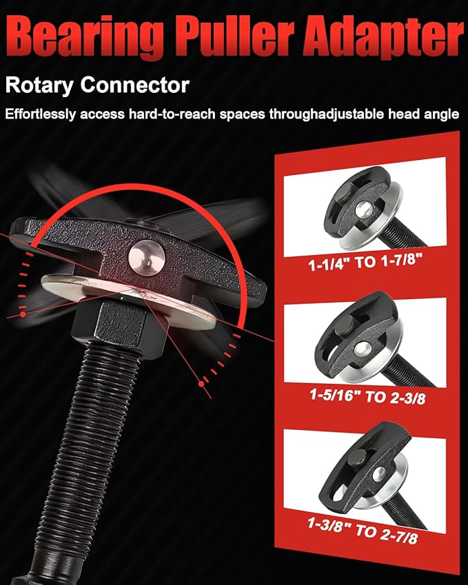 12-Way Slide Hammer Puller Set, Front Wheel Hub Remover & Rear Wheel Axle Removal Tool, Heavy Duty Bearing Puller Set with Carry Box