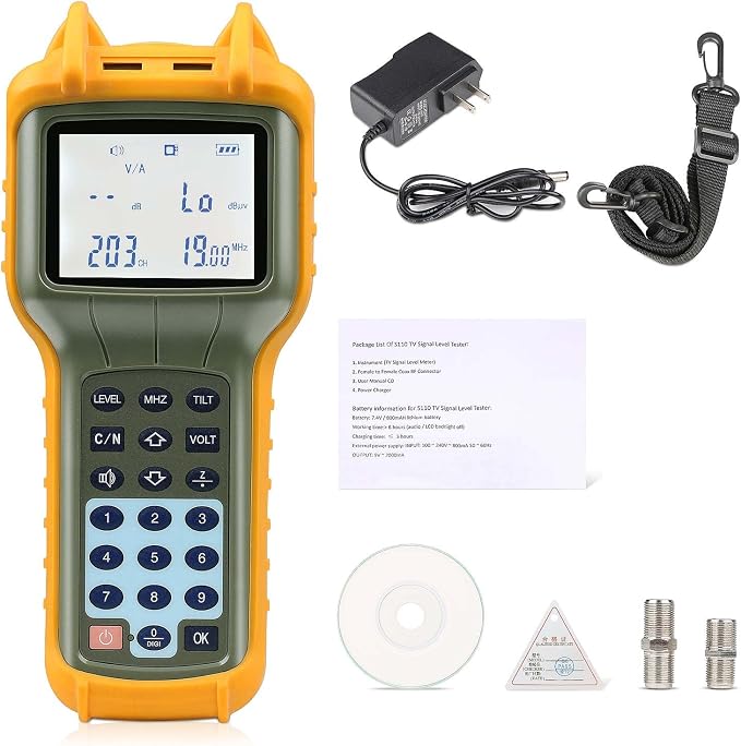 AUGOCOM® CATV Cable Tester, Coax Cable Tracer Coaxial Wire Continuity Checker, TV Handle Signal Level Meter DB Tester 47-870 MHz