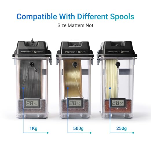 Snapmaker Filament Dryer,3D Printer Filament Dryer and Storage Box with 360°PTC Fast Heater for Keeping Filament Dry,Compatible with 1.75/2.85/3mm PLA PETG ABS TPU ASA PA PC PVA