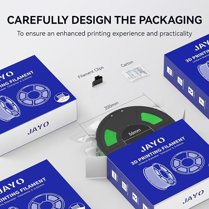 JAYO PETG Filament 1.75mm Bundle 6.6KG, Strong Toughness PETG 3D Printer Filament, Fits for Most FDM 3D Printers (Green, Red, Blue, Orange, Yellow, Pink)