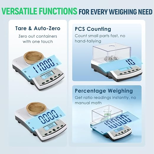 Antstone Lab Scale 500g x 0.001g Accuracy Digital Scientific 1mg Scale Laboratory Precision Analytical Balance with Windshield 001 Gram Readability Digital Jewelry Weighing Scale with 200g Weight