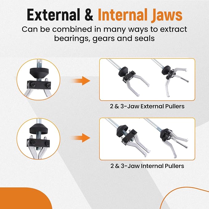 maXpeedingrods 10-Way Slide Hammer Puller Set Front Wheel Hub Bearing & Rear Wheel Axle Remover Puller Set