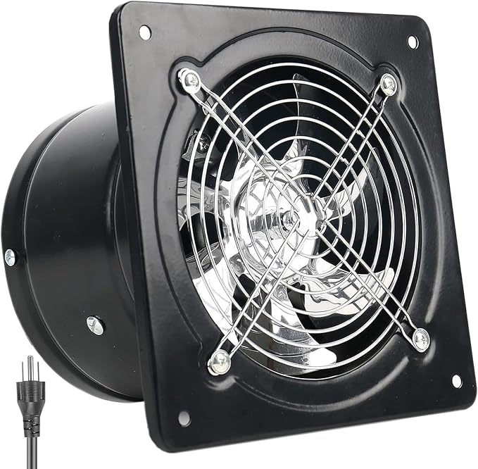 12Inch Exhaust Fan with Plug, 1558CFM Through-the-Wall Ventilation Fan with Light Weight Pure Copper Motor, for Laundry Room, Toilets, Garage, and Shopping Mall, 110V (12 inch, black)