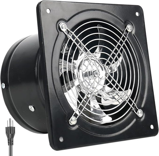 12Inch Exhaust Fan with Plug, 1558CFM Through-the-Wall Ventilation Fan with Light Weight Pure Copper Motor, for Laundry Room, Toilets, Garage, and Shopping Mall, 110V (12 inch, black)