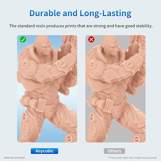 ANYCUBIC 3D Printer Resin, 405nm SLA UV-Curing Resin with High Precision and Quick Curing & Excellent Fluidity for LCD 3D Printing (Light Beige, 1kg)