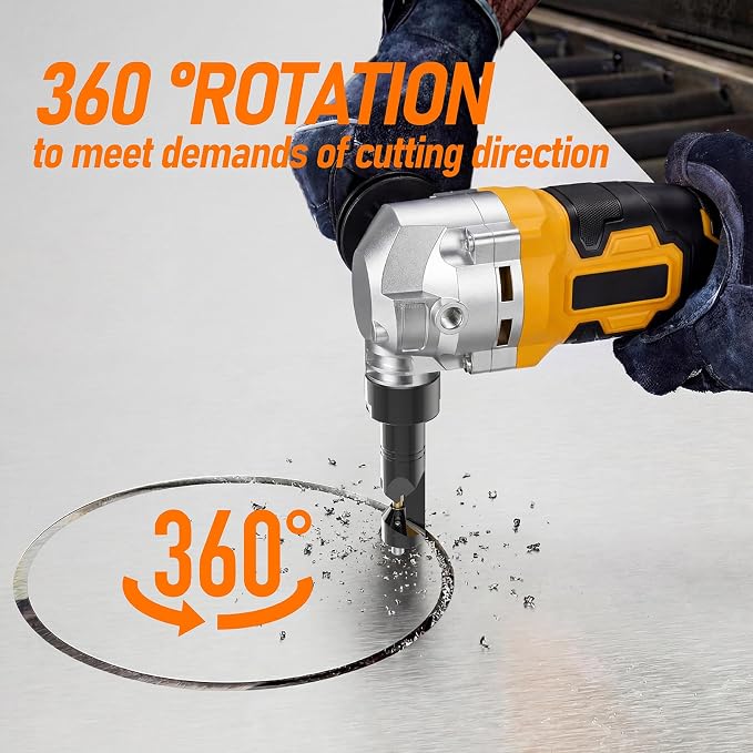 Cordless Metal Nibbler Compatible with Dewalt 20V MAX Battery(No Battery) | 18 Gauge Electric Metal Nibbler with Assist Handle & 2 Blades, 3000RPM Brushless Motor for Stainless Steel, Aluminum