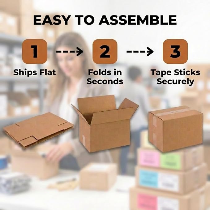 BOX USA Cube Shipping Boxes 12"L x 12"W x 12"H (25-Pack) - Corrugated Cardboard Box for Moving, Mailing, Packing, Packaging and Storage