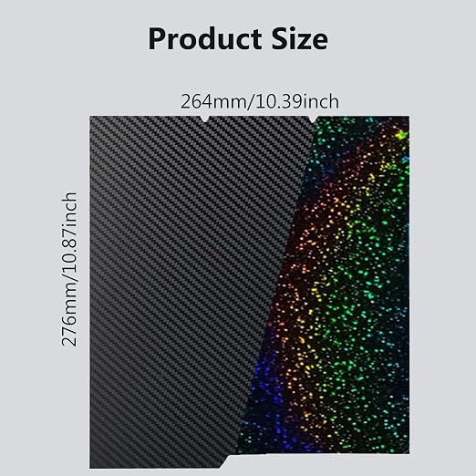 for Kobra S1/Kobra S1 Combo/Kobra S1 Pro ACE 3D Printer Build Plate Double Sided PET Carbon Fiber Pattern and PEY Sheet 276x264mm Flexible Removable Spring Steel Heated Printing Bed Platform Mat