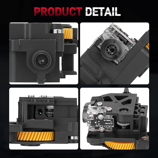 Stainless Steel Extruder Dual Gears Unit Compatible with Bambu Lab P1P P1S 3D Printers, Dual Gear Design, Supports Filament Runout Detection