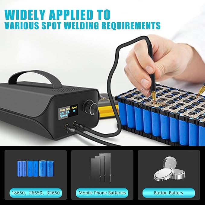 Spot Welder, Docreate Farad Capacitor Portable Mini Welder Spot 3000F with LCD Screen, 120 Levels Adjust Spot Welding Machine 18650 Battery Energy Storage, Nickel Strip Support 0.1-0.3mm