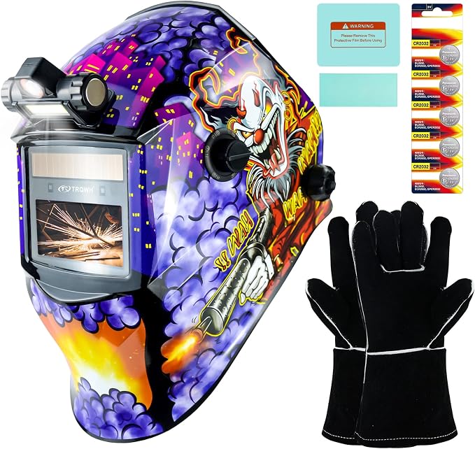 TRQWH Auto Darkening Welding Helmet & Portable Welder Machine 110V ARC Handheld Welder