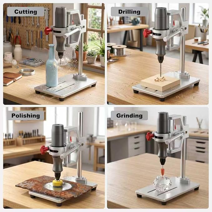 Mini Rotary Tool whit Drill Press -Rotary Tool Workstation Stand -Mini Portable Press & Tool Holder, 3-24V Regulated Power with 98 Accessories. Sanding, Cutting, Polishing, Drilling, DIY Crafts