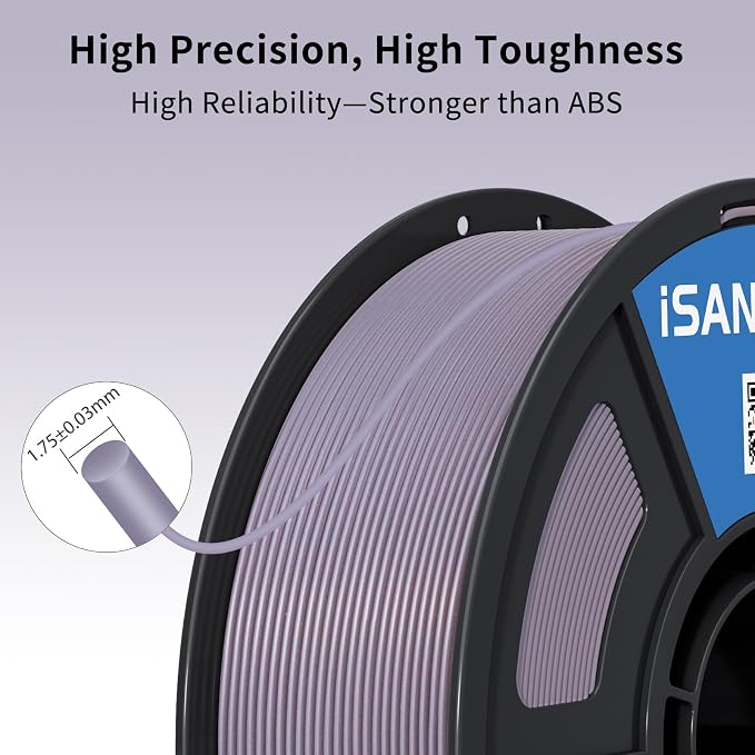 iSANMATE 3D Printer Filament ASA Smoky Purple, UV & Weather Resistant ASA Filament Perfect for Outdoor Functional Parts, for Bambu Lab 3D Printers,AMS,AMSLite, 1kg Spool (2.2lbs)