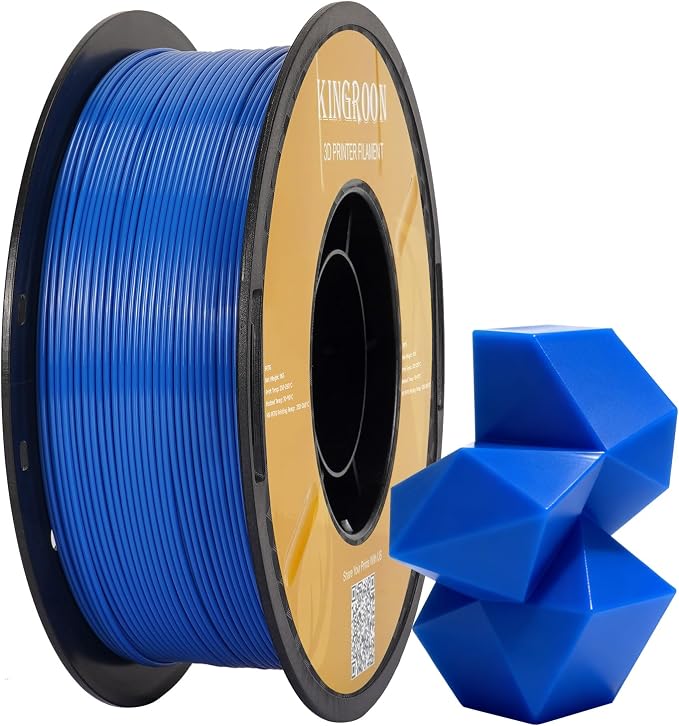Kingroon High Speed PETG 3D Printer Filament 1.75mm, 3D Printer Rapid Filament for 30-600mm/s Hyper Printing Filament, Dimensional Accuracy +/- 0.03 mm, 1kg Plastic Spool(2.2lbs) (Blue)