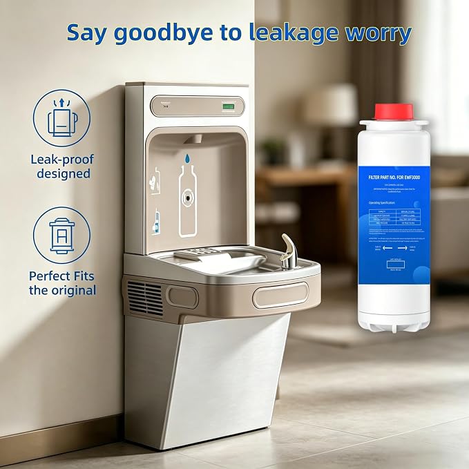 Replacement Filter Compatible with Elkay 51300C EWF3000, and Ezh20 Bottle Filling Station, 3000 Gallon Water Filter Replacement for ERF750, 51299C, 55898C (No Chip), 3 Pack