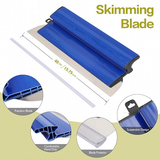 Paint Roller Kit, 18" Paint Roller Set with Paint Scraper, Putty Brushes, Tray with Disposable Liners, Extension Pole and Gloves, Wall Repair and Painting Tools for Interior Walls and Ceilings