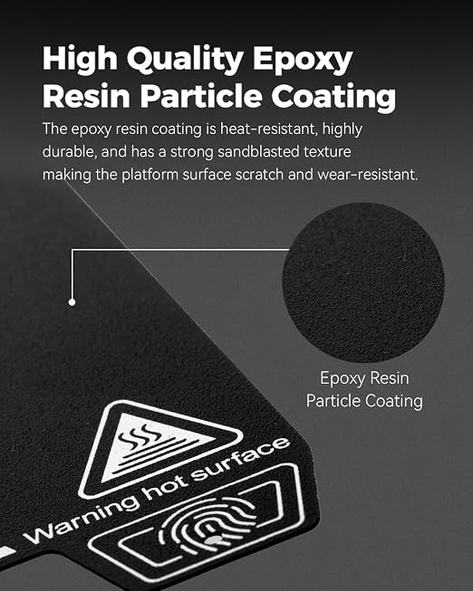 Creality Official K2 Plus Build Plate, 370x370mm Epoxy Resin Surface Magnetic Flexible Removable Spring Steel Printing Plate 3D Printer Bed Plate (Without Magnetic Base)