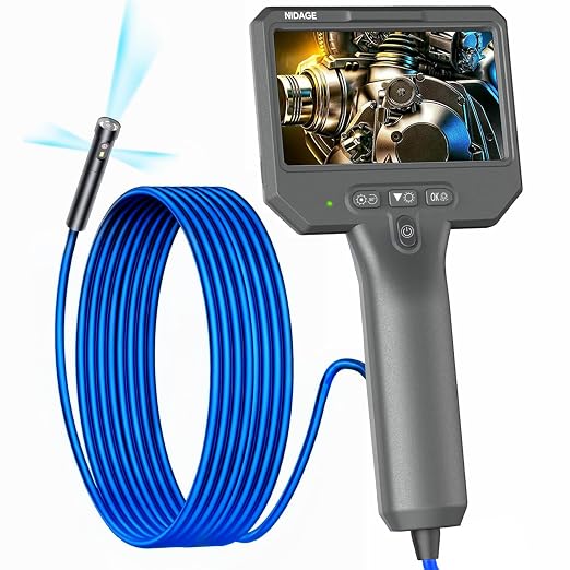 Triple Lens Borescope 1920P HD Endoscope Camera with Light, 4.3" IPS Screen IP67 Waterproof Snake Inspection Camera Industrial Bore Scope Cam for Auto Mechanic Plumbing Tools Gift for Man