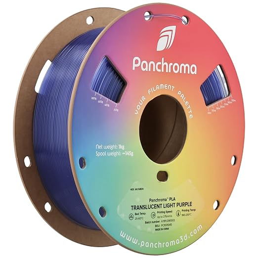 Polymaker Panchroma Translucent PLA Filament 1.75mm, 1kg, Light Purple | Neatly Wound, Semi Transparent PLA, Easy Print & Smooth Feeding, Compatible with Bambu Lab & Most 3D Printers
