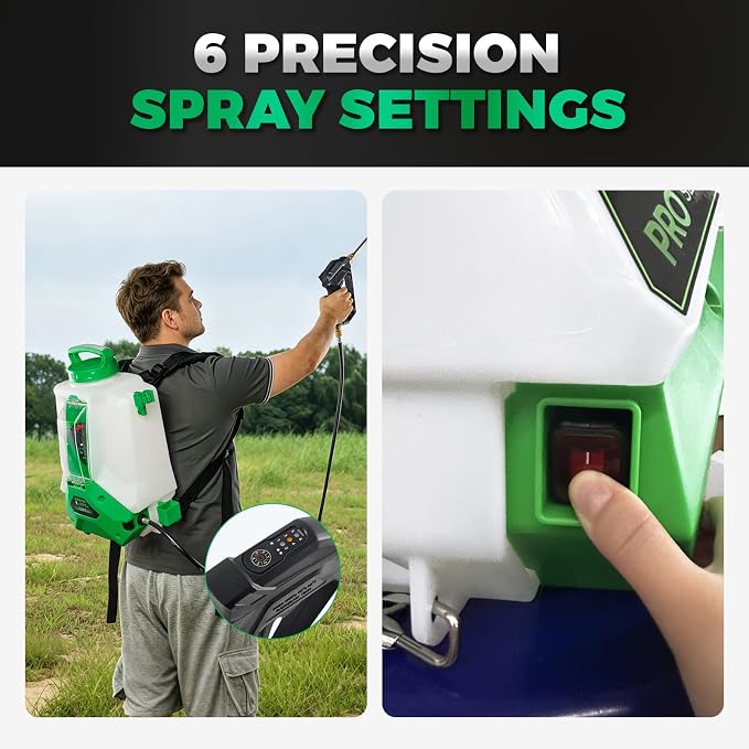 Inventor Flex6 Upgraded, 4 Gallon Battery Powered Backpack Sprayer with 6-Gear Lightweight Sprayer for Lawn, Garden, Patio, Plant Watering