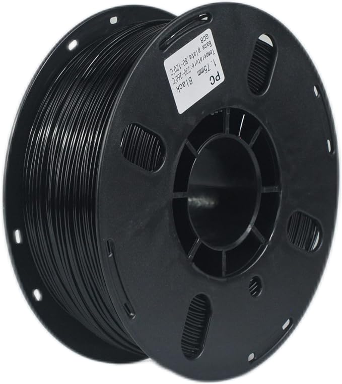 RANKI Polycarbonate Filament 1.75mm 1KG, Outdoor Use Tough PC 3D Printer Filament, High Temperature Resistance, 1 KG Spool, (Black)