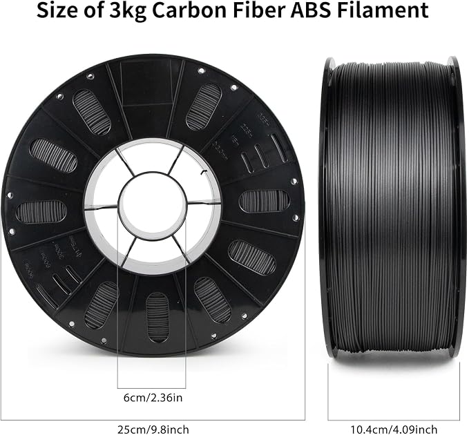 IEMAI Carbon Fiber ABS Filament 1.75mm Matte Black 1KG, Enhanced Stiffness ABS-CF 3D Printer Filament, Heat & Chemical Resistant, High Dimensional Stability & Low Warpage
