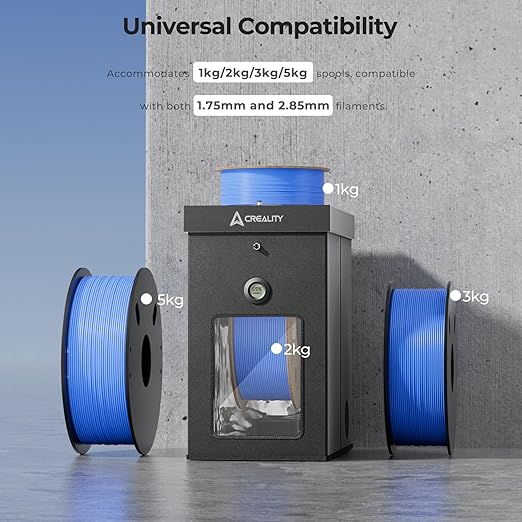 Creality Multi-Kilo 3D Printer Filament Dryer Box, Large Capacity Fits 1kg/2kg/3kg/5kg Spools Storage Box, Fast Heating to 70°C, Detachable Chamber Heater, Moisture-Proof for PLA PETG ABS TPU Nylon
