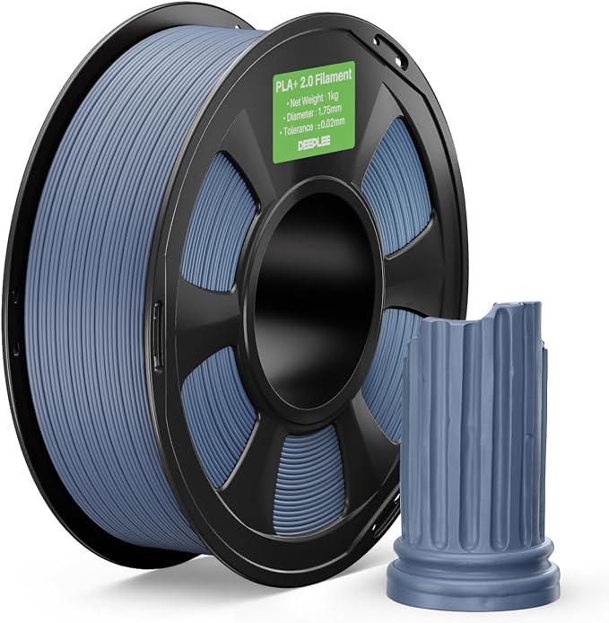 PLA+ 2.0 Filament 1.75mm, Stronger Toughness 3D Printer Filament, Blue Grey 1KG, Upgrade PLA Plus 3D Printer Filament, High Speed PLA+ Filament for Most FDM 3D Drucker