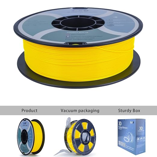 ZIRO PLA Filament 1.75mm,3D Printer Filament PLA PRO Basic Color Series 1.75MM 1KG(2.2lbs), Dimensional Accuracy +/- 0.03mm,Yellow