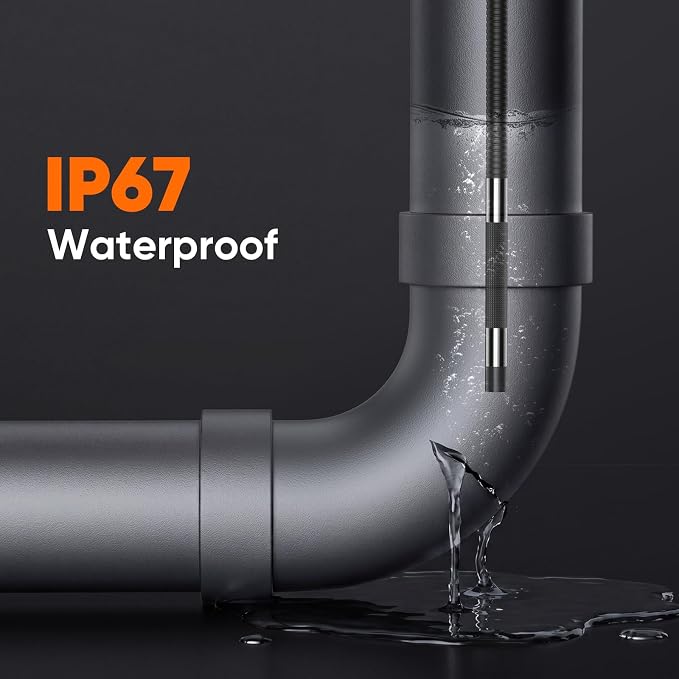 T Takmly Two-Way Articulating Borescope with Light, 210° Steerable 1080P Endoscope Camera, 0.33inch Semi-Rigid Snake Scope, 4.3" IPS Screen, 32GB, 5.5FT for Automotive Engine HVAC Wall Mechanics