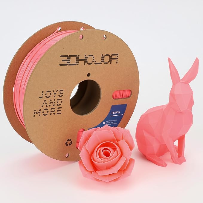 3DHoJor PLA Pro (Plus) Filament 1.75mm, 3D Printer Filament PLA Plus, Cardboard Spool 3D Printing Filament, Dimensional Accuracy +/- 0.03 mm-Pink,1kg