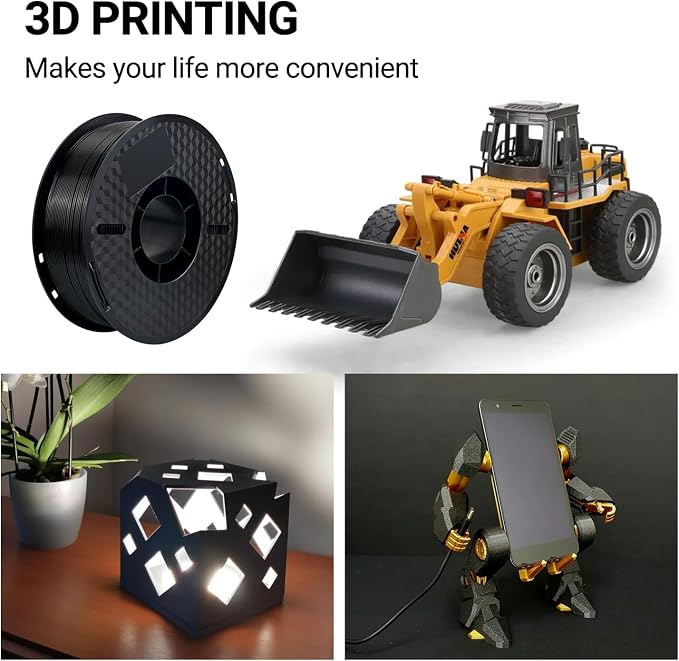 Kingroon ABS 3D Printer Filament 1.75mm - High Strength, Heat Resistant Filament for Functional Prototypes, Mechanical Parts,1kg Spool, Black
