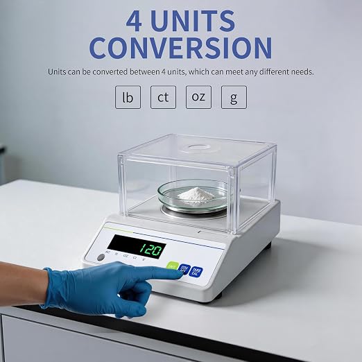 Lab Scale 500gx0.001g Accuracy Analytical Balance 0.001g High Precision Laboratory Digital Scale with Windshield Jewelry Weighing Balance (500g*1mg)