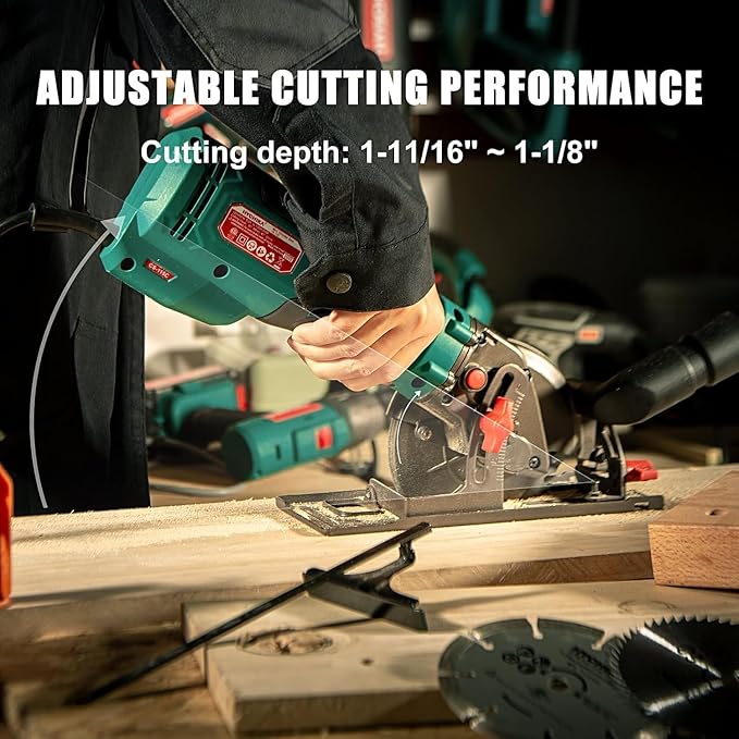 HYCHIKA 6.2A Mini Circular Saw with 3 Blades, Laser Level 360° Self Leveling with Tripod, 2-Tool Power Tool Combo Kit