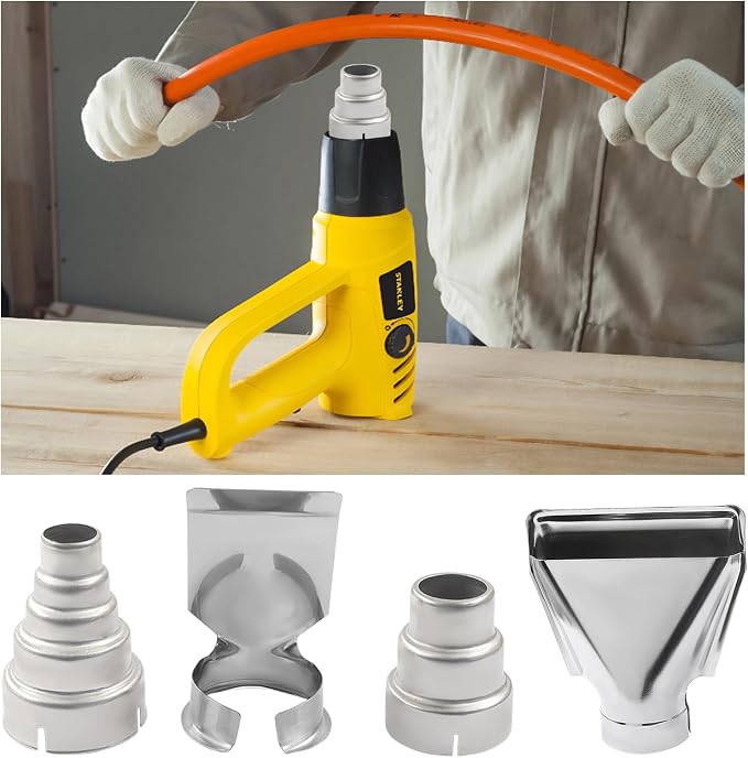 Hitefu 4 Pcs Stainless Steel Heat Gun Nozzles Kit, 35mm/M18 Reflector Heat Resisting Attachments for Hot Air Guns & Soldering Stations