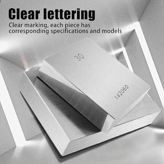 32 Pcs Metric Steel Gage Block Set High Accuracy Measuring Block Set Testing Gage Caliper Tool Set for Calibrating Grade 0