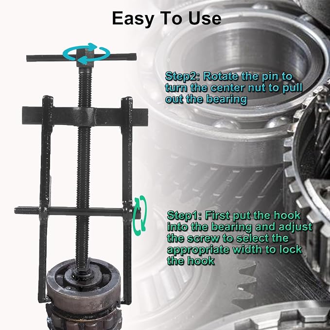 2 Jaws Bearing Puller 5-Piece Set, 2'' 3'' 4'' 6'' 8" Adjustable Two Jaw Puller Remover Tool, Carbon Steel Pump Removing Kit for Wheel, Bearings, Gears, Motorcycle