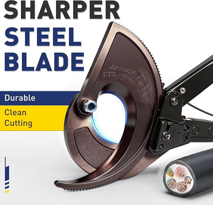 haisstronica Ratchet Cable Cutters,Heavy Duty Wire Cutters for Cutting Electrical Copper & Aluminum Cable Wire Up to 400mm²(750 Kcmil)
